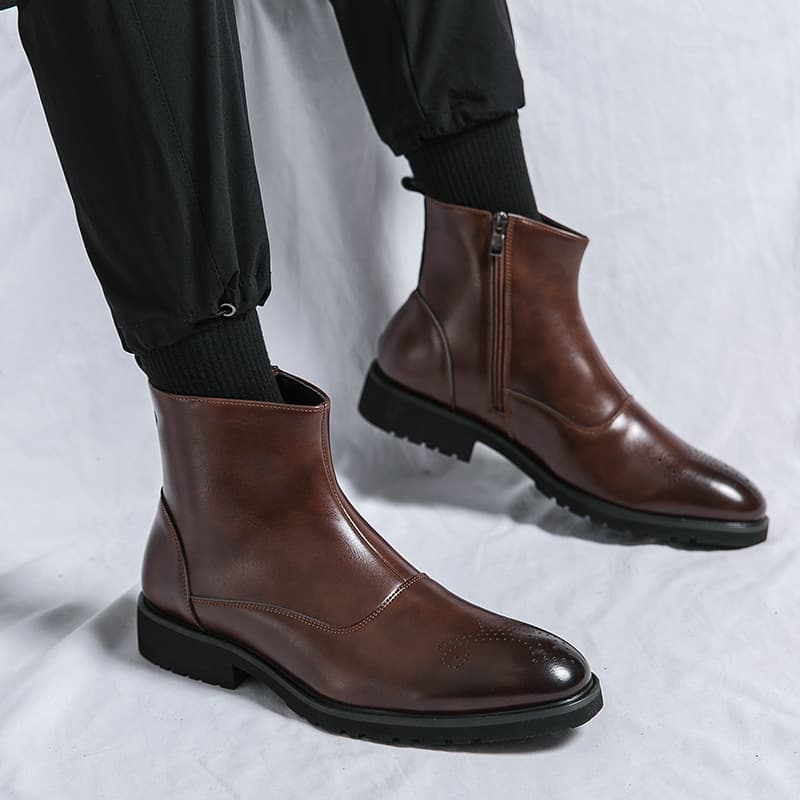 Botas Chelsea para hombre con cremallera lateral