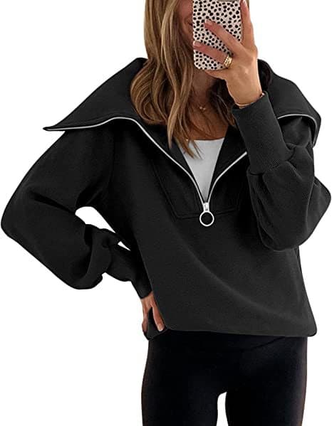 Sudadera con capucha y manga larga holgada
