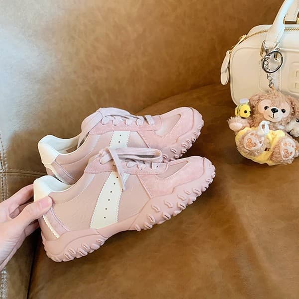 Zapatos deportivos de mujer con punta redonda y cordones