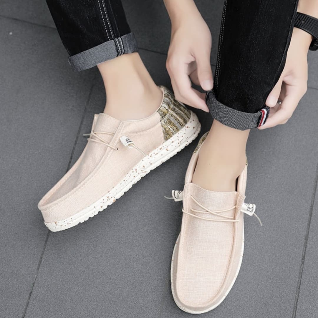 Zapatilla de lona con diseño patchwork respirable
