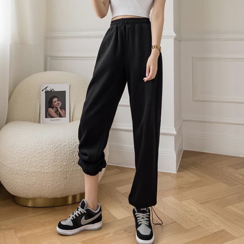Pantalón ancho de mujer cintura alta con fruncido