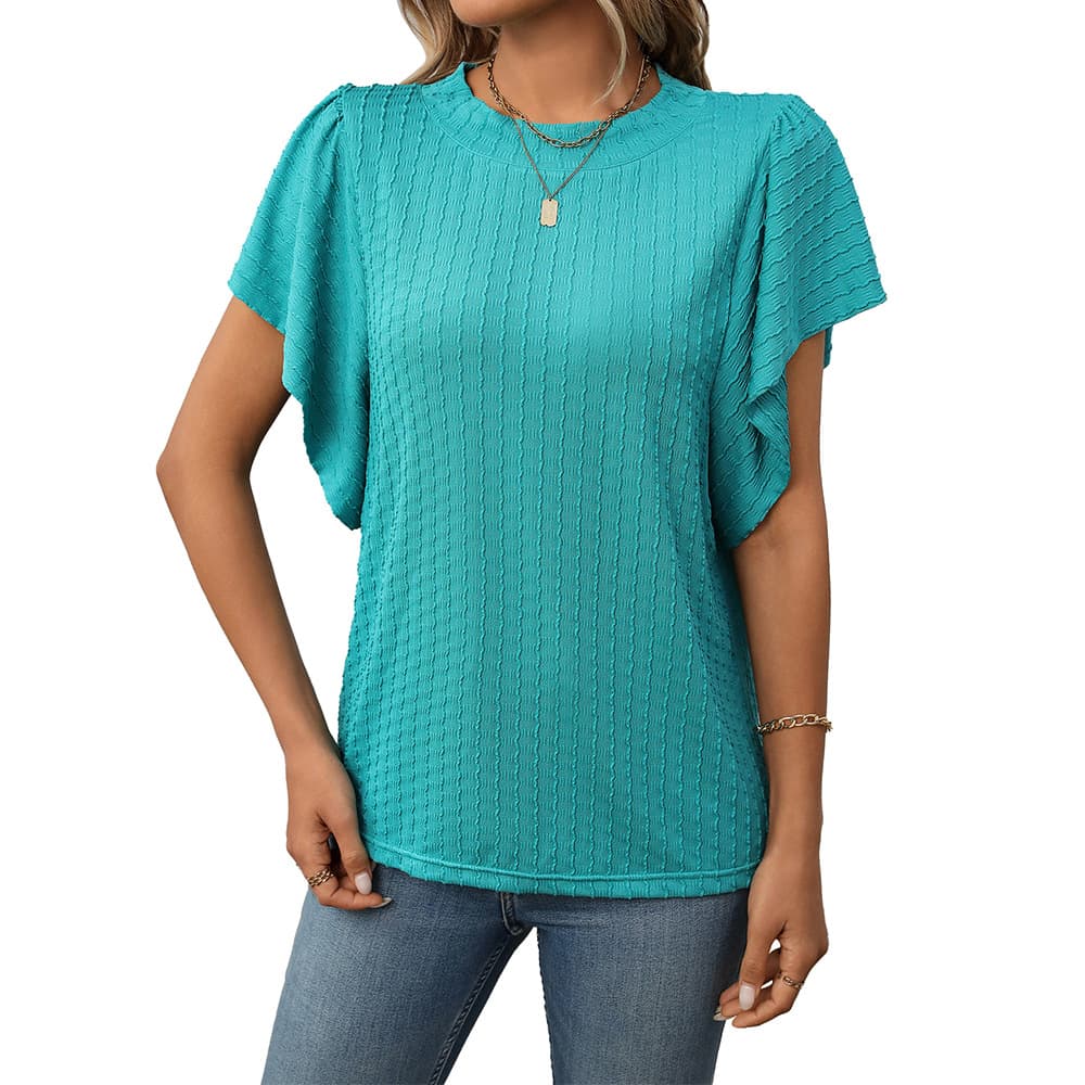 Playera mujer cuello redondo color sólido