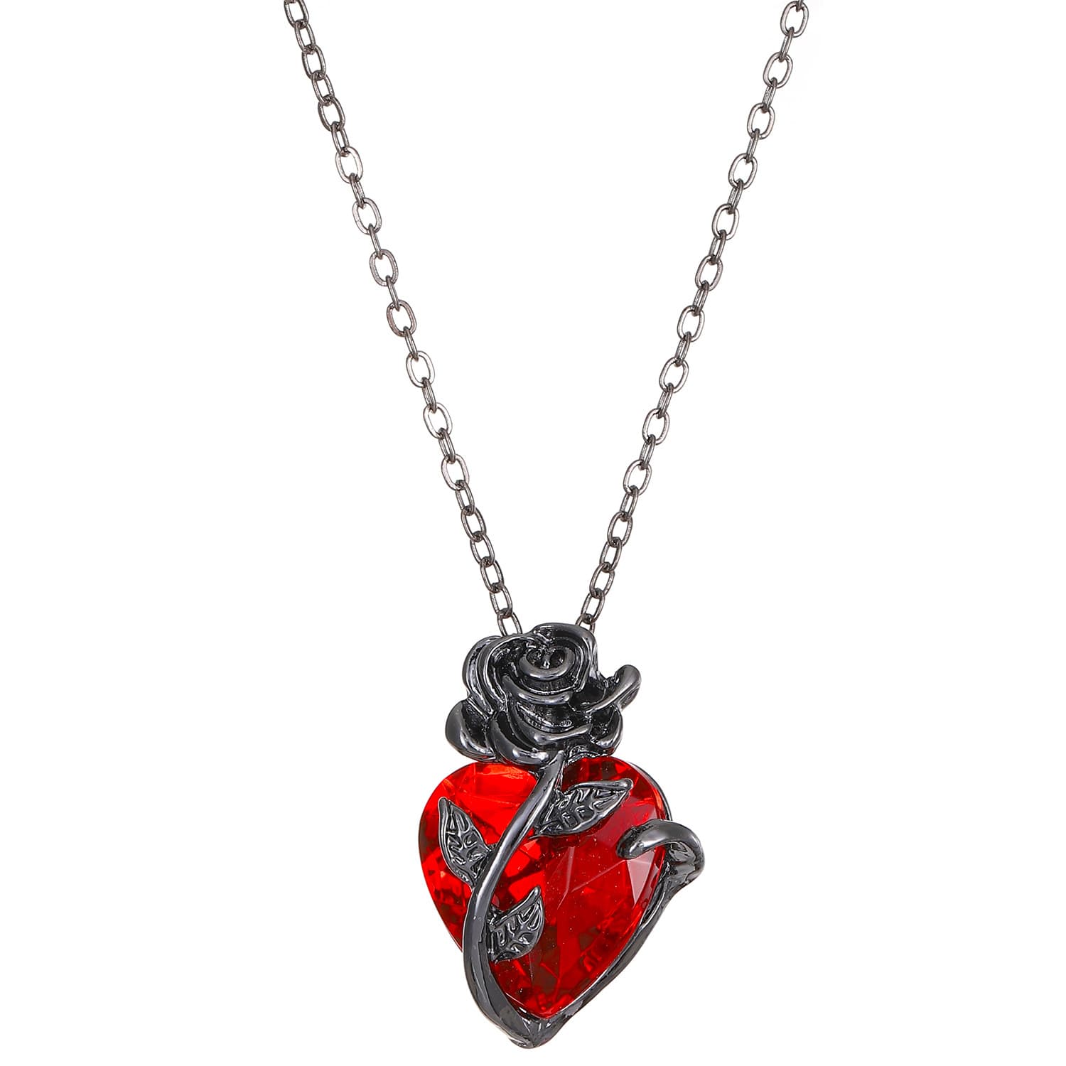 Collar punk rosa amor en forma de corazón