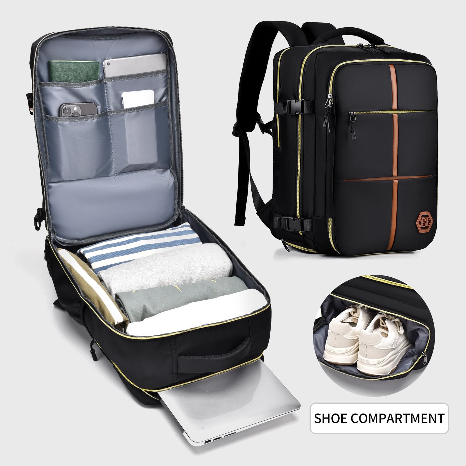 Mochila de viaje impermeable con gran capacidad