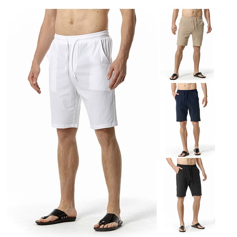 Pantalones casual de playa para hombre, color liso