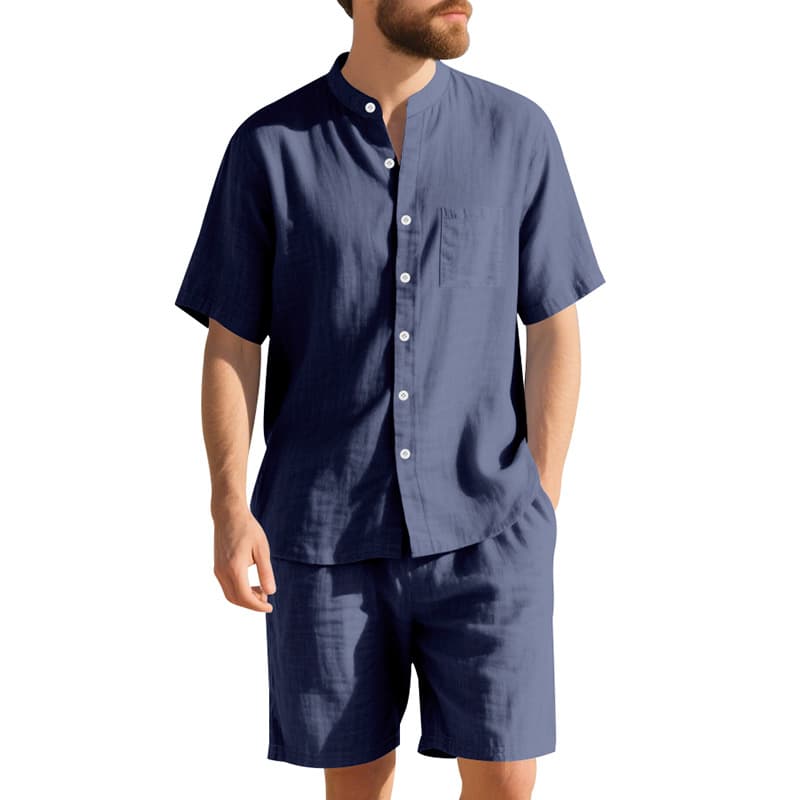 Traje de lino para hombre verano manga corta