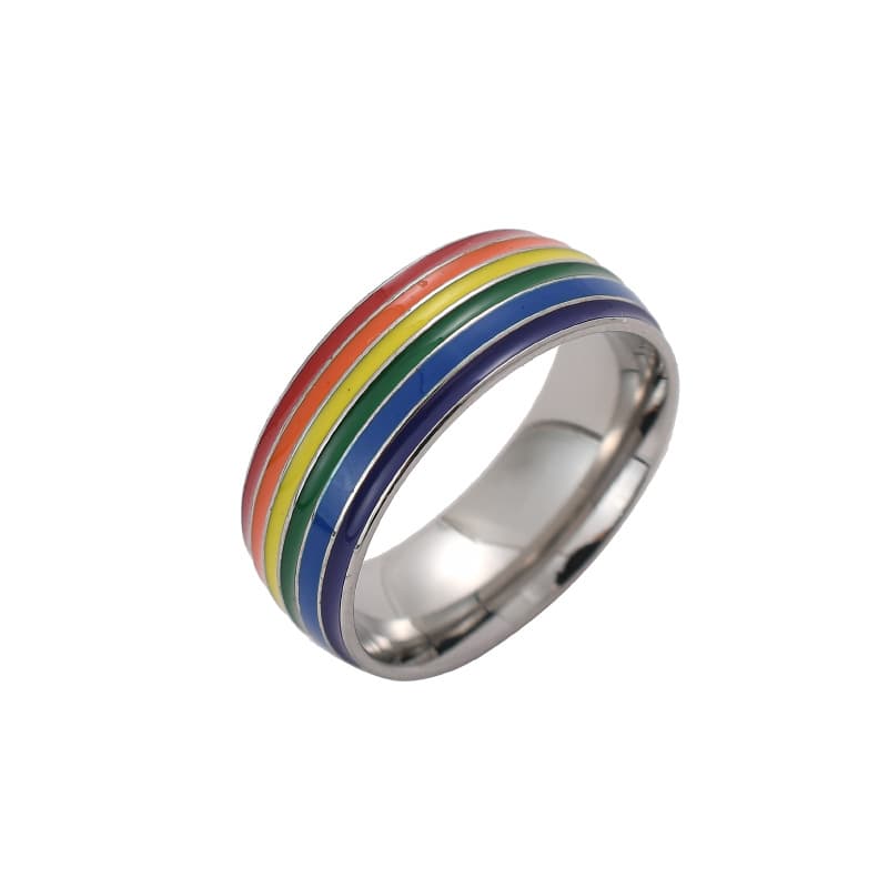 Anillo arcoíris de acero inoxidable