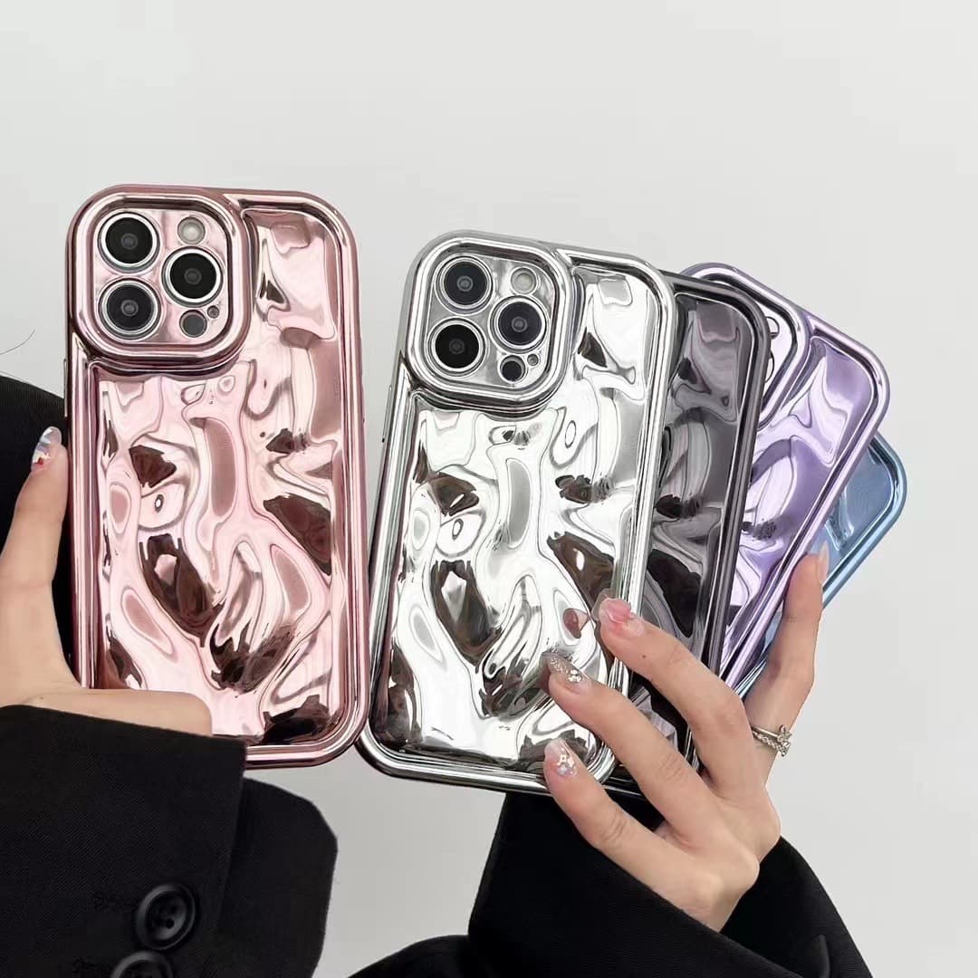 Funda de teléfono resistente a caídas con patrón meteorito electrochapado