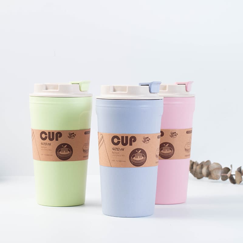 Vaso de fibra de bambú para estudiantes y oficina