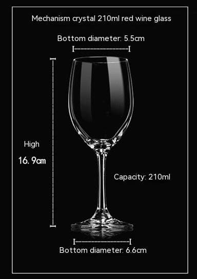 Copa de vino tinto de cristal en una pieza
