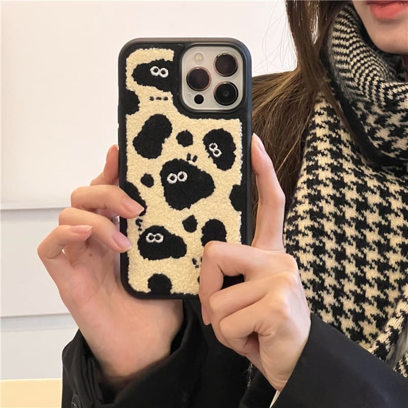 Funda de teléfono peluda con diseño hada