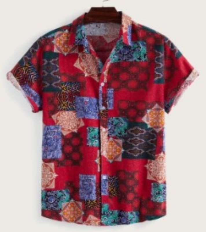 Camisa de playa hombre suelta con estampado floral