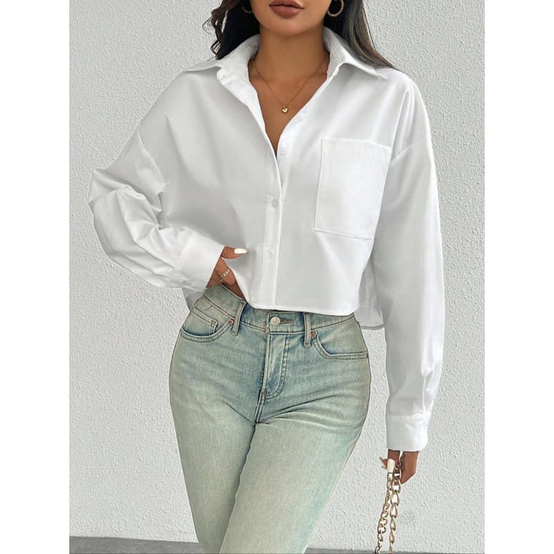Blusa suelta para mujer color blanco, corte moderno