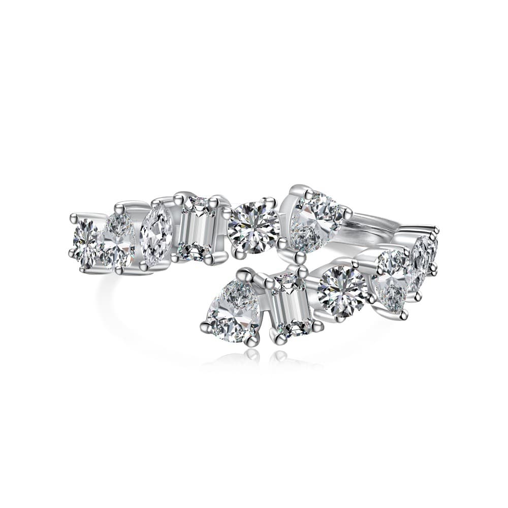 Anillo abierto de plata esterlina 925 con diseño especial