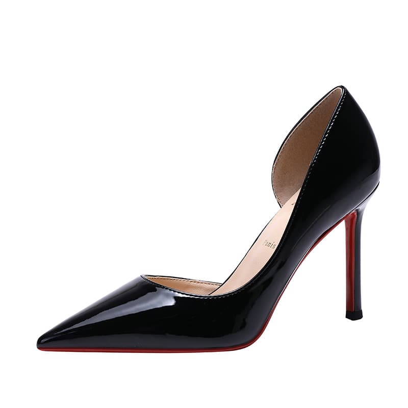 Zapatos de tacón alto nude con lateral abierto para mujer