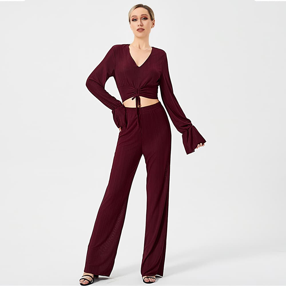 Conjunto de dos piezas de manga larga y pantalones