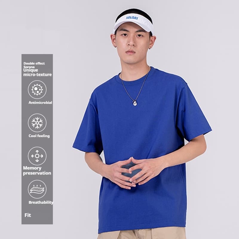 Camiseta deportiva de algodón absorbente y transpirable