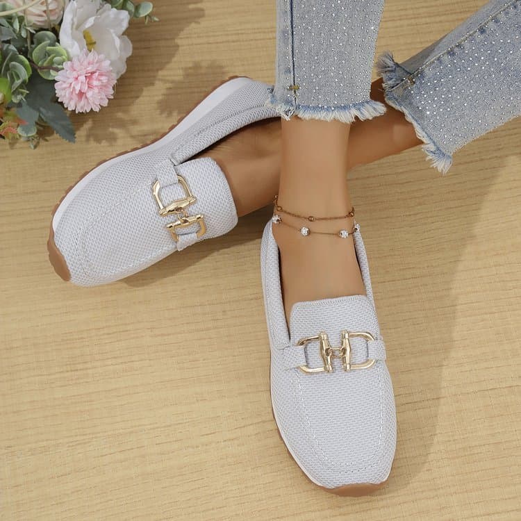 Zapatillas planas de color sólido para mujer