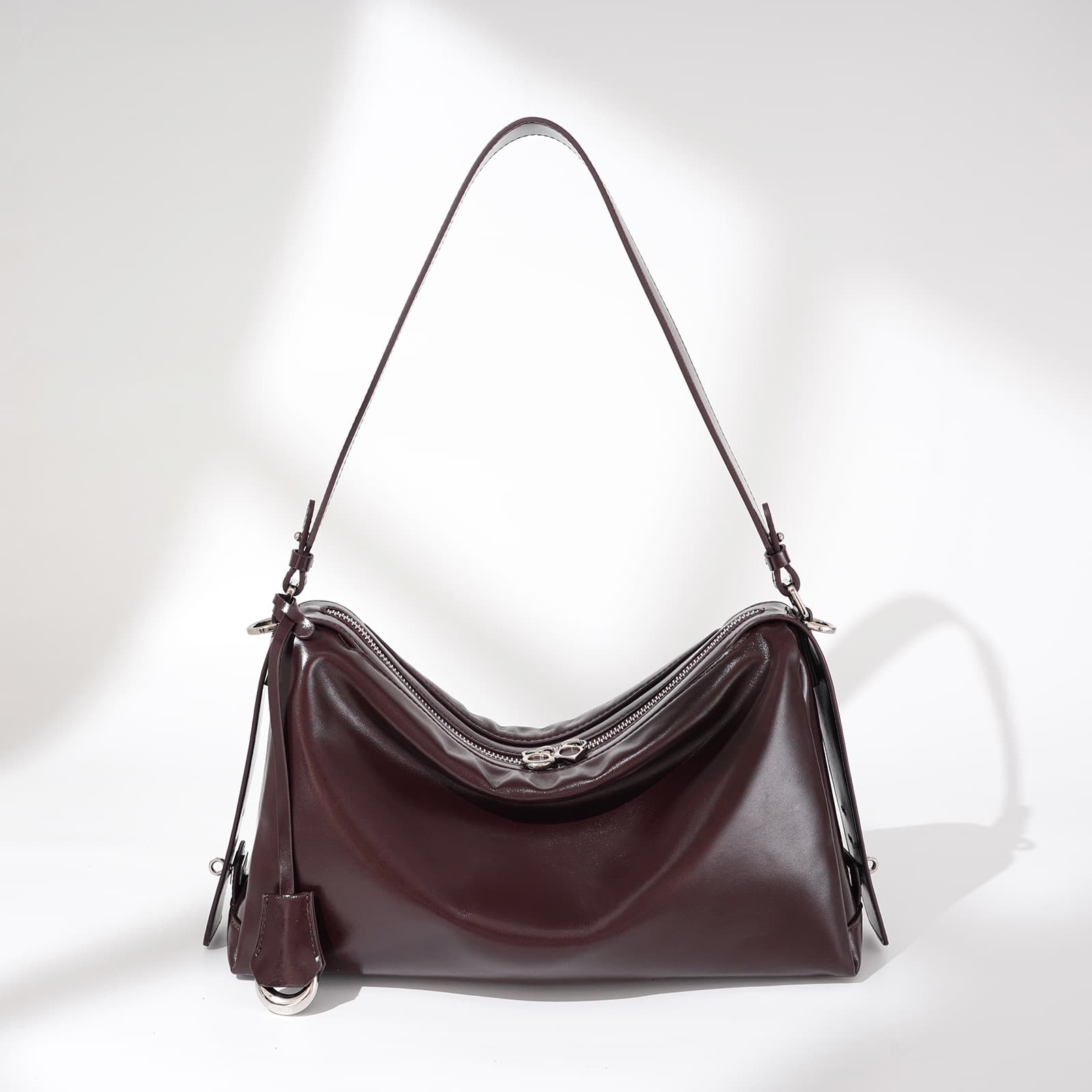 Bolsa cruzada de cuero genuino estilo minimalista
