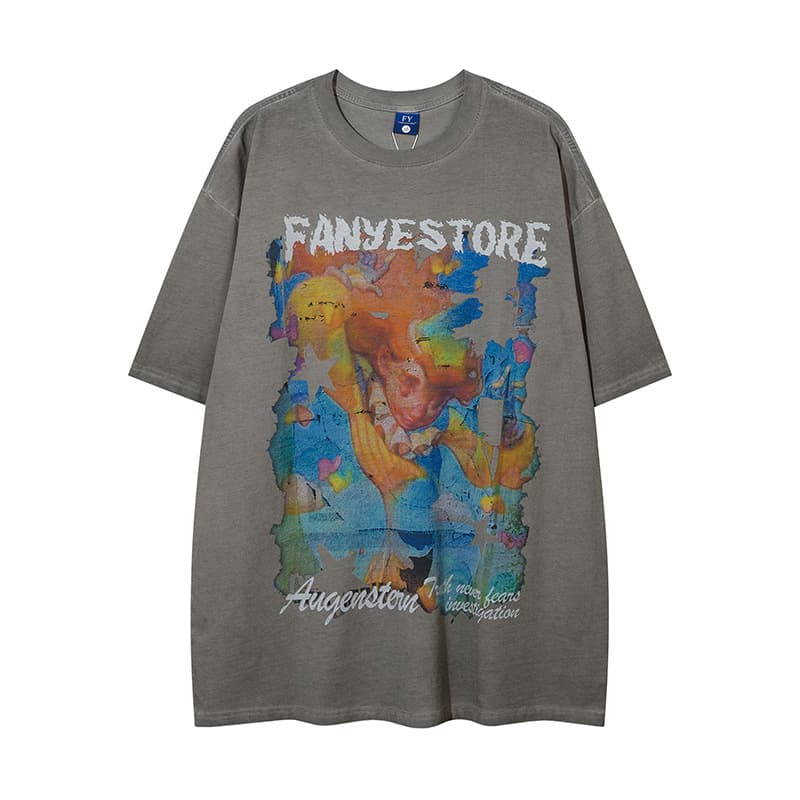 Camiseta de hombre con estampado de patrón oceánico anime