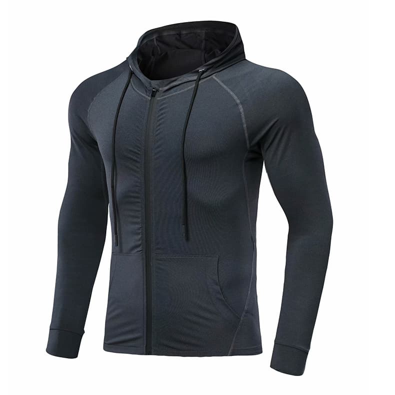 Sudadera fitness hombre manga larga con capucha