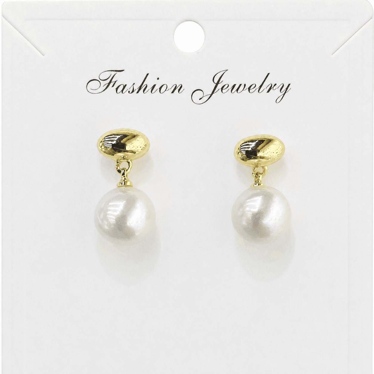 Aretes de perla barroca con gancho dorado