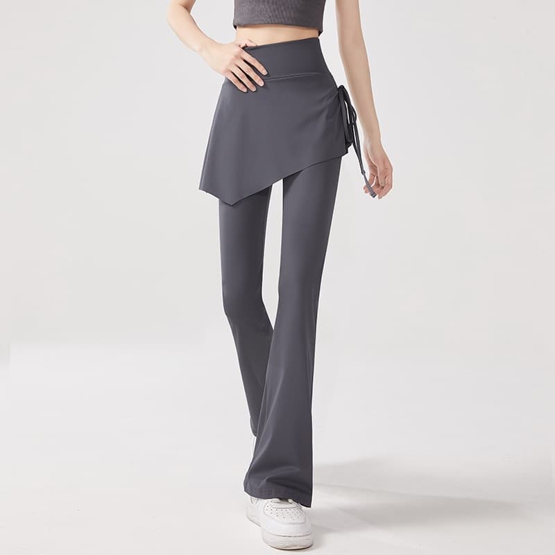 Falda-short de dos piezas con talle alto