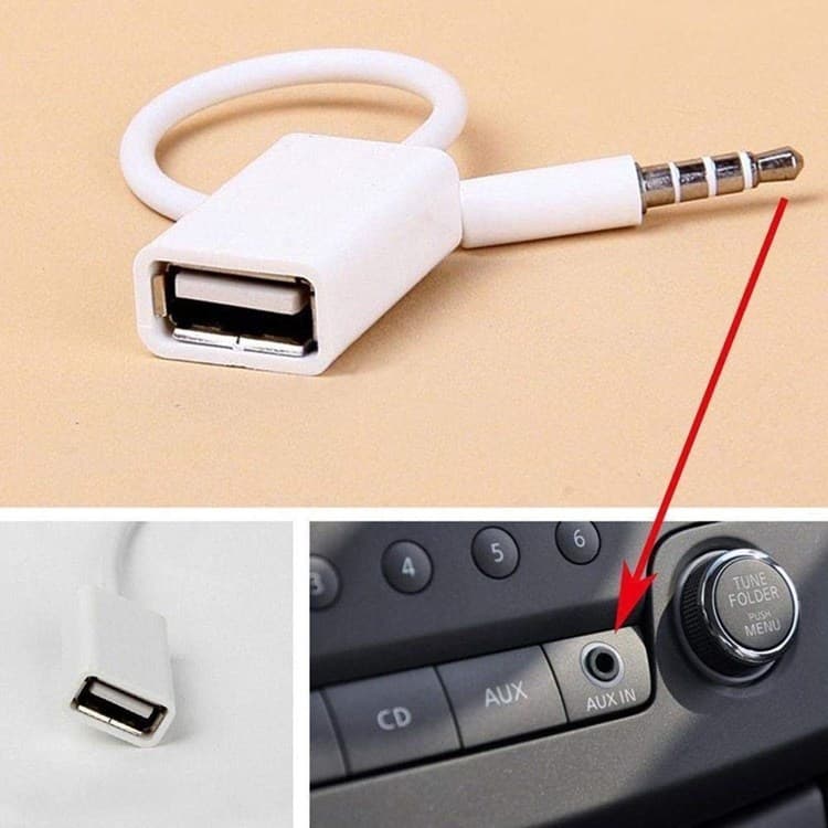 Cable adaptador USB a 3.5mm para auto