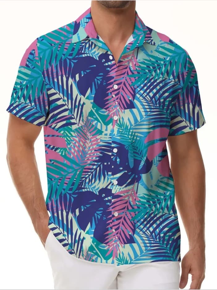 Camisa casual hawaiana de manga corta