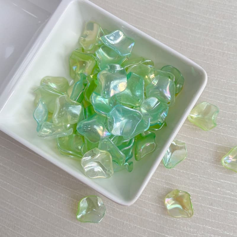 Cuentas de loto brillante de dos tonos con brillo para joyería DIY