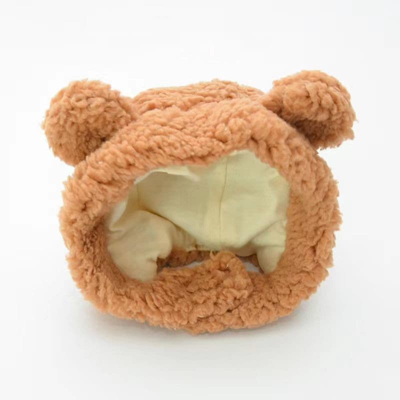 Gorro de oso de peluche para mascotas, adorable y cálido