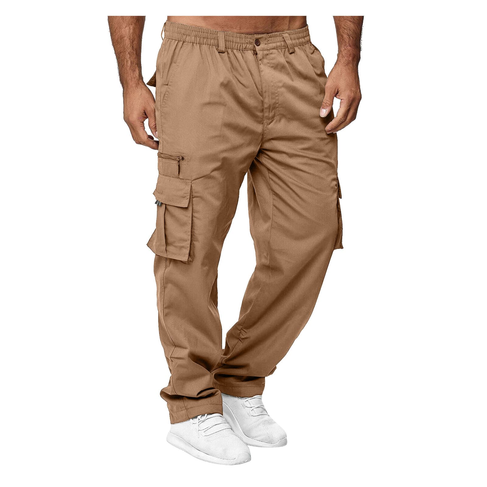 Pantalones cargo holgados con múltiples bolsillos para hombre