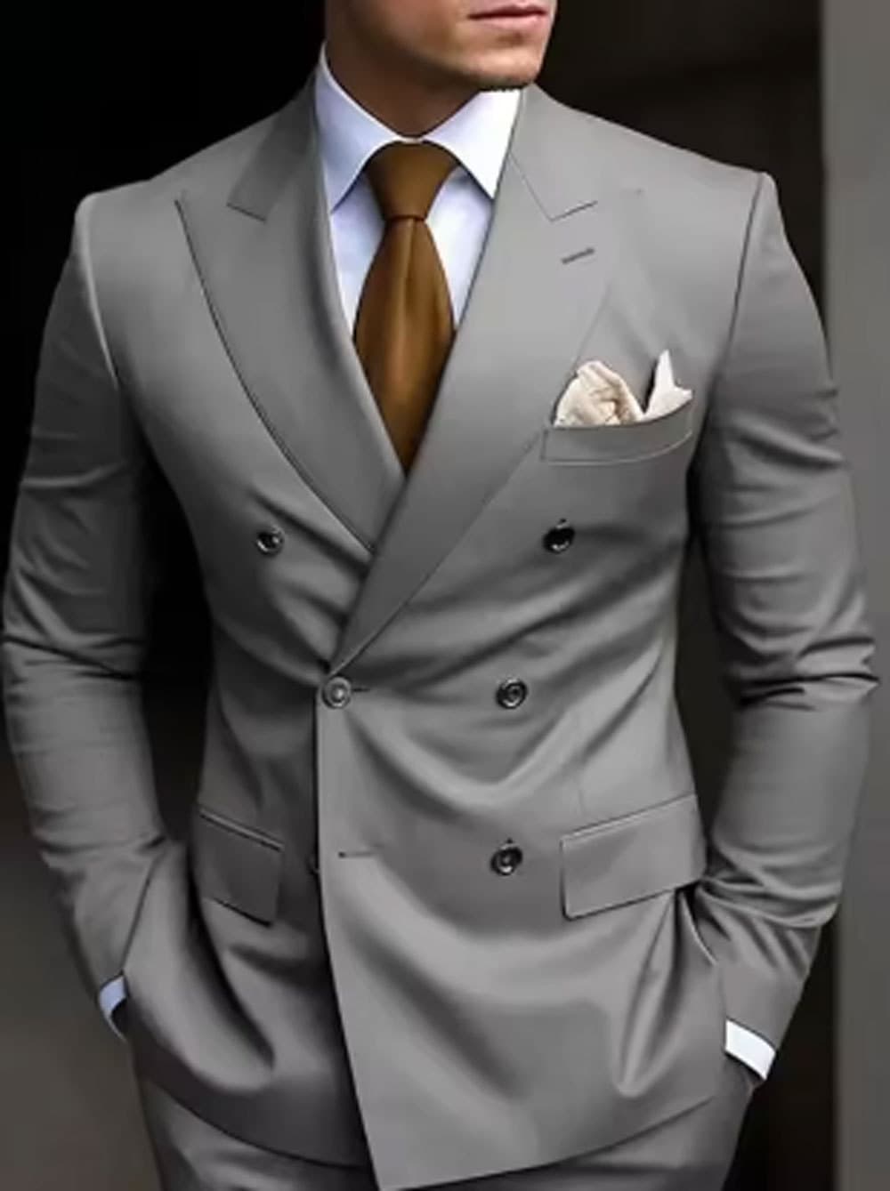 Traje dos piezas estilo coreano slim fit