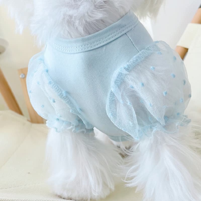 Ropa de mascota con manga volante tipo princesa