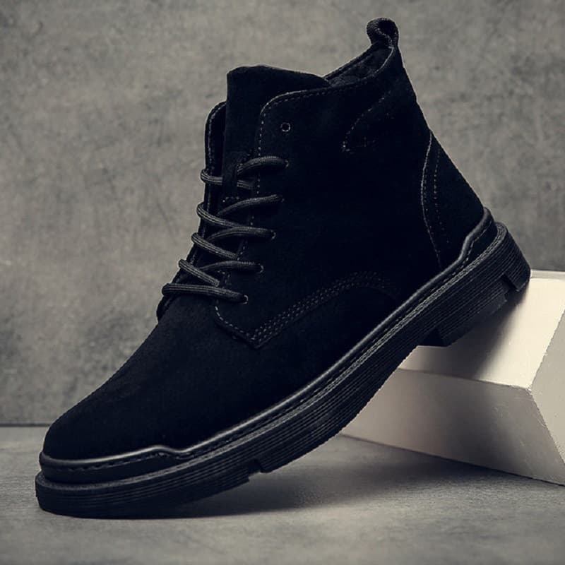 Botas casuales de cuero con caña media antideslizante