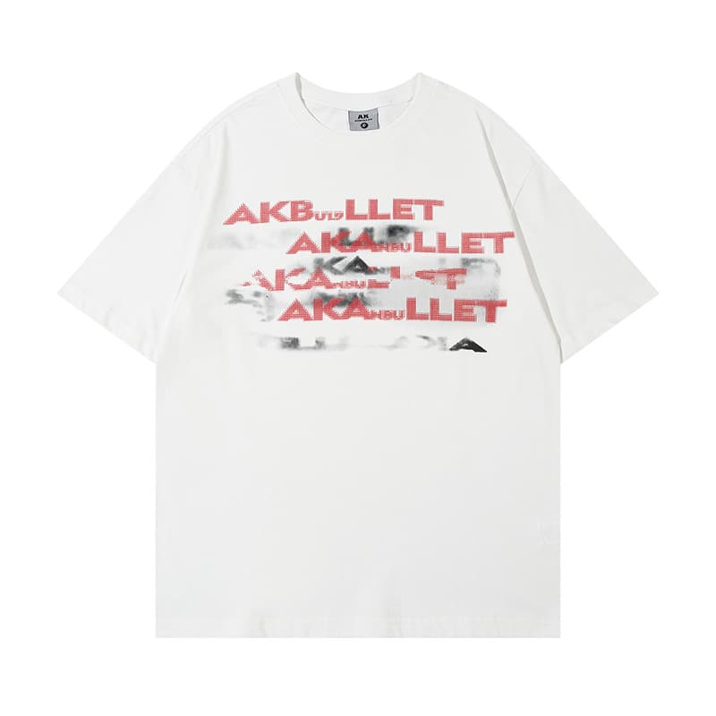 Camiseta hombre impresión letras manga corta casual