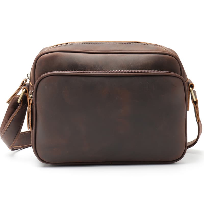 Bolsa mensajera de cuero para hombre estilo retro