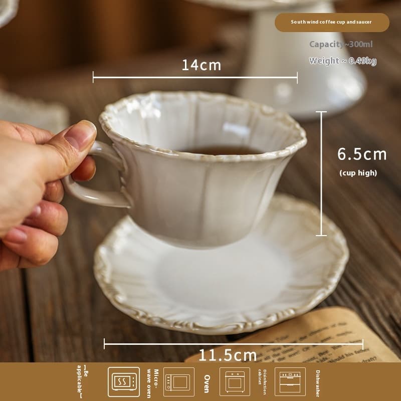 Set de café de cerámica con diseño retro francés