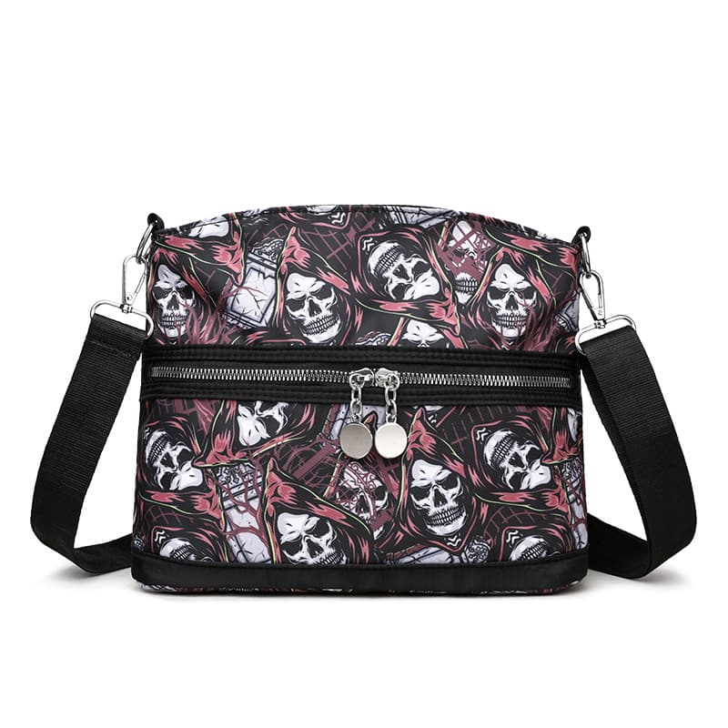 Bolsa bandolera con estampado calavera a prueba de agua