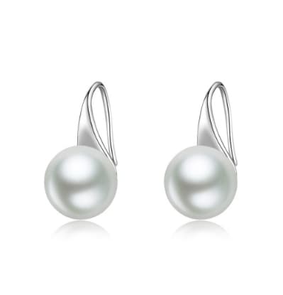 Aretes de perla gota de agua en plata, elegancia clásica