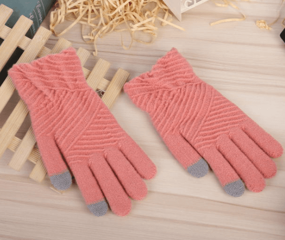 Guantes de invierno de lana para pantalla táctil