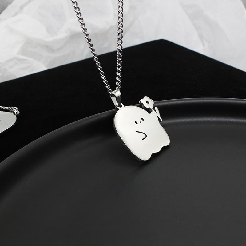 Collar de pareja fantasmas de acero inoxidable
