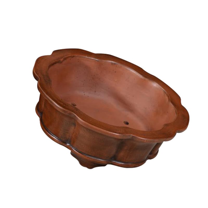 Maceta de arena púrpura hecha a mano con diseño antiguo