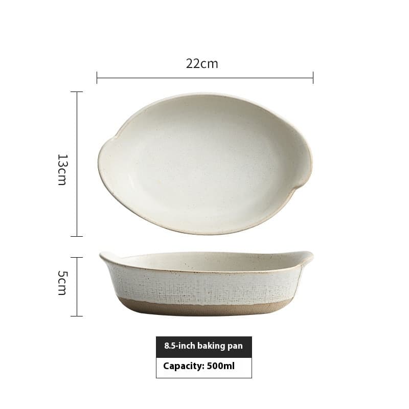 Plato para hornear con doble asa estilo retro