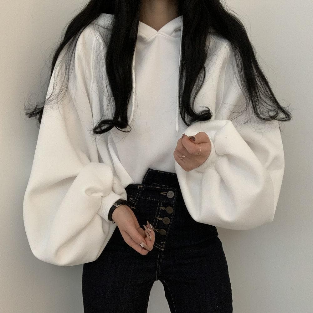 Sudadera mujer con capucha y mangas globo