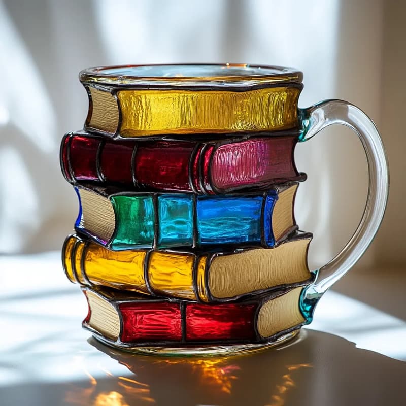 Taza de café de vidrio con diseño pintado