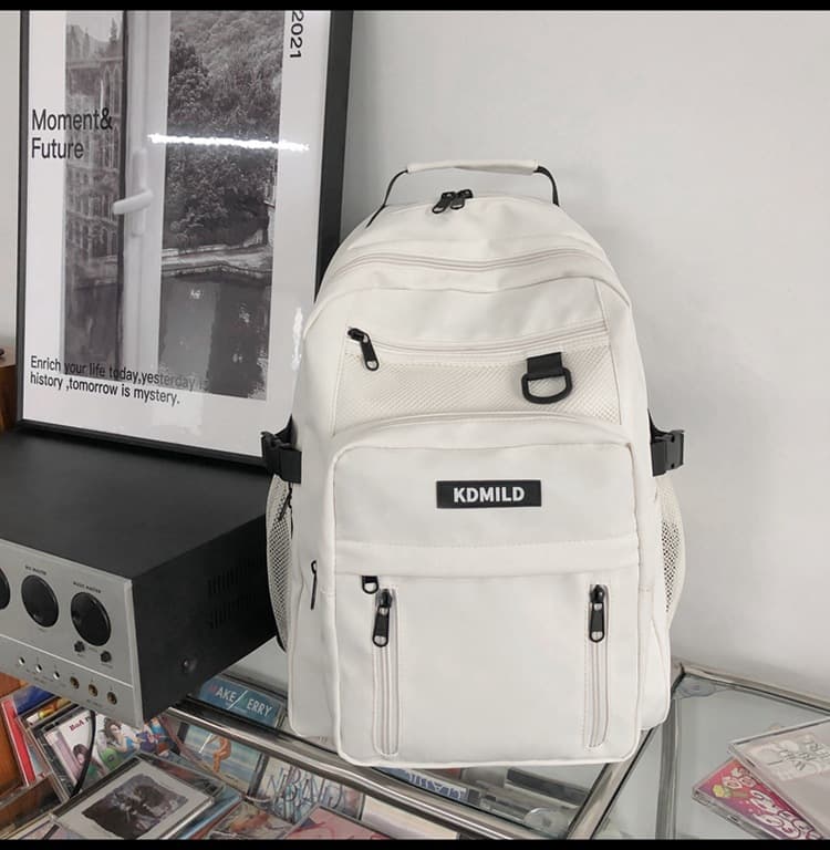 Mochila de nylon de alta capacidad con cremalleras para estudiantes