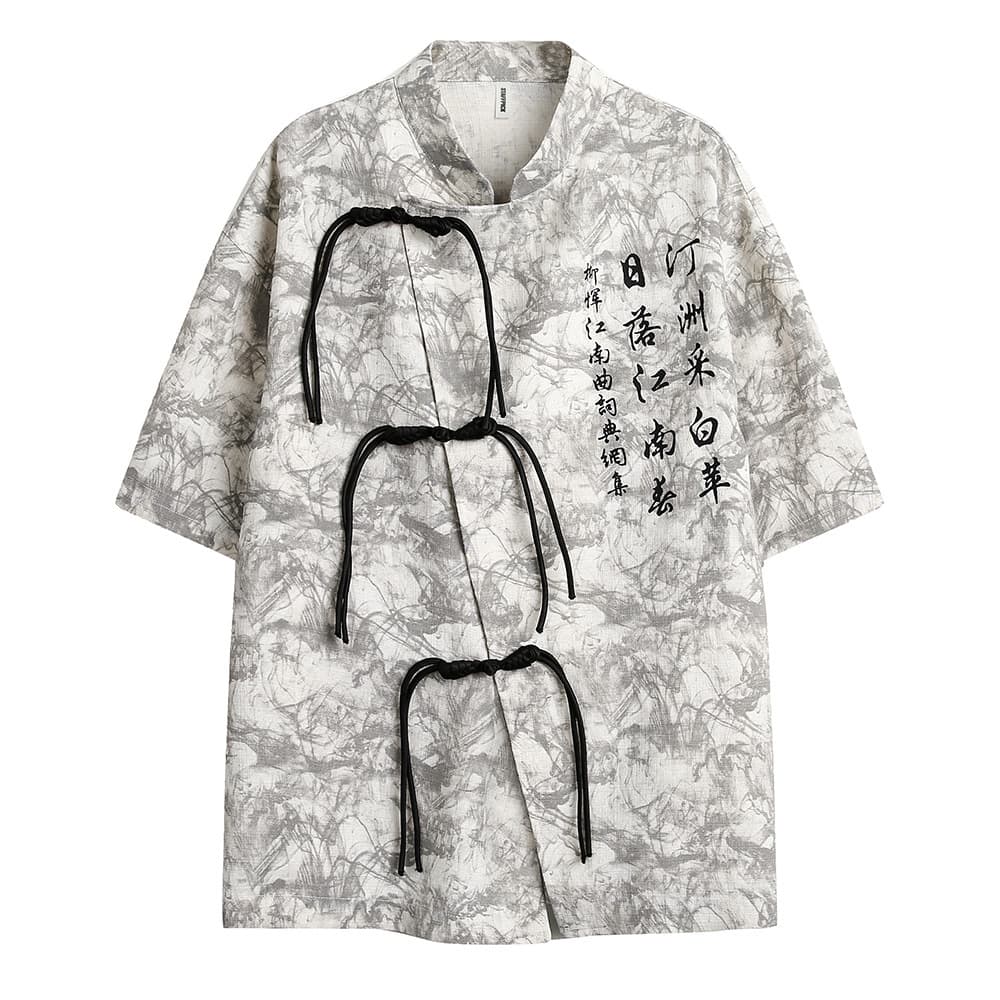 Camiseta holgada teñida con diseño de texto para hombre