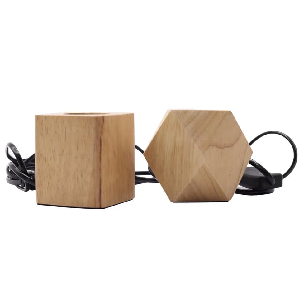 Soporte de lámpara retro de madera