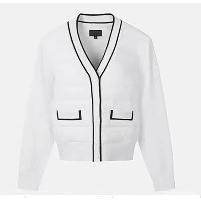 Abrigo tejido de moda en blanco y negro